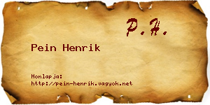Pein Henrik névjegykártya